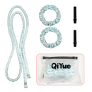 2-PCS Sky blue Heatless Hair Curler Set Extra Long Overnight Soft Ribbon for Natural Big Waves Damage-Free Professional Home Styling Solution for Local Women