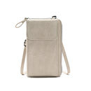 Light grey Women's PU Leather Crossbody Phone Bag with Adjustable Shoulder Strap and Large Capacity Wallet for Daily Travel Stylish and Organized Local Fashion Fit