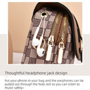 khaki Women's Mini Crossbody Phone Bag Compact PU Leather with Multiple Pockets and Headphone Port for Daily Travel Stylish Hands-Free Storage for Local Fashion