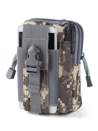ACU camouflage Tactical Molle Waist Bag Waterproof Phone Pouch for 6 inch Smartphones Compact Large Capacity Belt Loop Organizer for Local Outdoor Adventurers