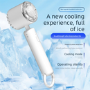 Blue Portable Ice Cooling Handheld Fan USB Rechargeable 2000mAh Silent Battery Fan for Office and Outdoor Use Personal Cooling Solution for Local Professionals