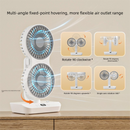 Dual-head Desktop Fan 4000mAh Rechargeable with 4 Speeds LED Display and Night Light Portable Silent Cooling Solution for Home Office and Local Travel