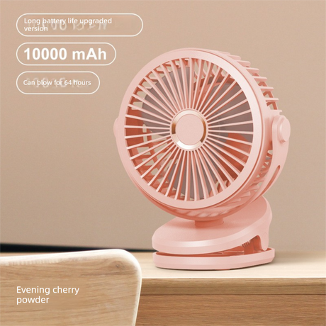 Pink 10000mAh Portable Clip on Fan with 720 Degree Rotation 4 Speeds for Stroller Kitchen Office Desk Quiet Rechargeable Cooling Solution for Local Homes