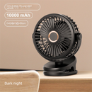 Black 10000mAh Portable Clip on Fan with 720 Degree Rotation 4 Speeds for Stroller Kitchen Office Desk Quiet Rechargeable Cooling Solution for Local Homes
