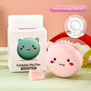 Pink 3-in-1 Mini Portable Fan with Makeup Mirror and LED Fill Light USB Rechargeable Pocket Sized Cooling Solution for Students and Local Professionals