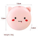 Pink 3-in-1 Mini Portable Fan with Makeup Mirror and LED Fill Light USB Rechargeable Pocket Sized Cooling Solution for Students and Local Professionals
