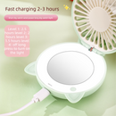 Blue 3-in-1 Mini Portable Fan with Makeup Mirror and LED Fill Light USB Rechargeable Pocket Sized Cooling Solution for Students and Local Professionals