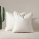White 2 Pack Bohemian Tassel Pillowcases Soft Washed Cotton Cushion Covers for Living Room Sofa Elegant Decor Solution for Local Standard Home Environments