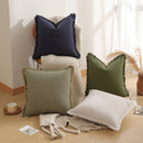 Navy blue 2 Pack Bohemian Tassel Pillowcases Soft Washed Cotton Cushion Covers for Living Room Sofa Elegant Decor Solution for Local Standard Home Environments