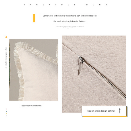 Red 2 Pack Bohemian Tassel Pillowcases Soft Washed Cotton Cushion Covers for Living Room Sofa Elegant Decor Solution for Local Standard Home Environments