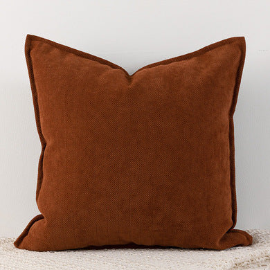 Caramel colour Nordic Herringbone Chenille Pillowcases 2 Pack 45x45cm for Sofa and Bed Soft Decorative Cushion Covers No Inserts Included Local Standard Fit Home Styling