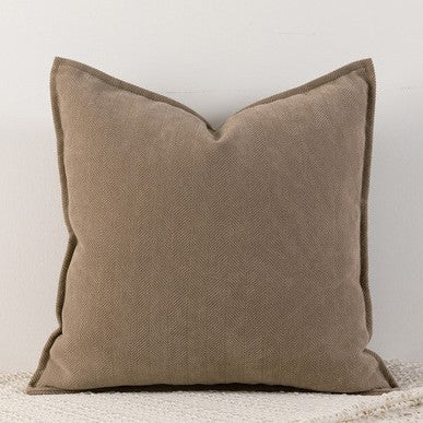 Coffee brown Nordic Herringbone Chenille Pillowcases 2 Pack 45x45cm for Sofa and Bed Soft Decorative Cushion Covers No Inserts Included Local Standard Fit Home Styling