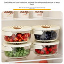 White Small Multi-functional Fruit and Vegetable Washing Bowl with Lid and Hidden Handle Double-Layer Drainage Container for Refrigerator Storage and Outdoor Picnic Efficient Food Preservation for Local Standard Kitchens