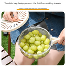 Brown Small Multi-functional Fruit and Vegetable Washing Bowl with Lid and Hidden Handle Double-Layer Drainage Container for Refrigerator Storage and Outdoor Picnic Efficient Food Preservation for Local Standard Kitchens