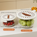 Brown large Multi-functional Fruit and Vegetable Washing Bowl with Lid and Hidden Handle Double-Layer Drainage Container for Refrigerator Storage and Outdoor Picnic Efficient Food Preservation for Local Standard Kitchens
