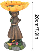 Girl Resin Bird Feeder with Natural Stump Design for Garden and Outdoor Decor, Ideal for Attracting Birds and Enhancing Yard Aesthetics