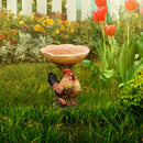 Rooster Resin Bird Feeder with Natural Stump Design for Garden and Outdoor Decor, Ideal for Attracting Birds and Enhancing Yard Aesthetics