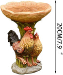 Rooster Resin Bird Feeder with Natural Stump Design for Garden and Outdoor Decor, Ideal for Attracting Birds and Enhancing Yard Aesthetics