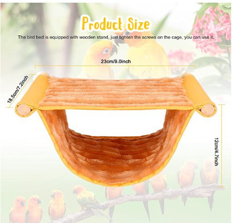 2-Pack White Bird Hammock Bed for Parrots, Budgies, and Small Pets – Warm, Soft, Washable Hanging Nest with Easy Installation for Cage or Window Use(Size: L)