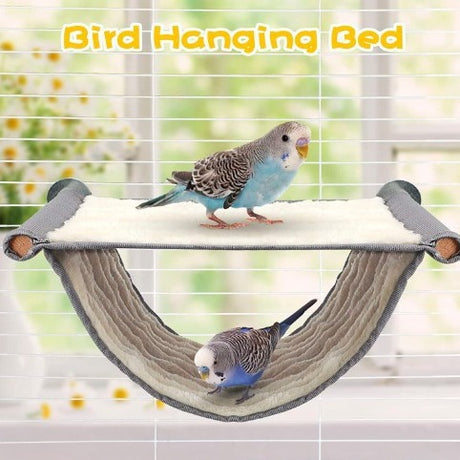 2-Pack Yellow Bird Hammock Bed for Parrots, Budgies, and Small Pets – Warm, Soft, Washable Hanging Nest with Easy Installation for Cage or Window Use(Size: S)
