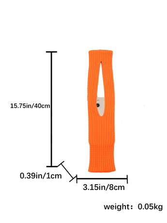 Orange High-Elastic Knit Short Phone Sling Bag – Compact Streetwear Accessory for iPhone, Minimalist Single Shoulder Carry with Stretchy Ribbed Design