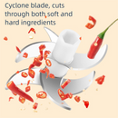 2-Leaf blade Blue Wireless Electric Garlic Chopper 300ml Portable Mini Food Processor USB Rechargeable for Baby Food and Dipping Sauce Essential Local Kitchen Tool