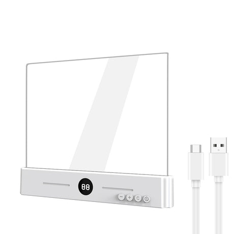 White LED Flat Panel Reading Light with 99m Timer 3 Color Modes Stepless Dimming Rechargeable Eye Protection Book Light for Bedside Dormitory Local Standard