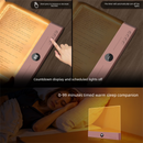 White LED Flat Panel Reading Light with 99m Timer 3 Color Modes Stepless Dimming Rechargeable Eye Protection Book Light for Bedside Dormitory Local Standard