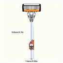 2-Pack 6-Layer Manual Razor with 30 Replacement Blades – Ultra-Close Shave for Men, Stainless Steel Handle with One-Click Blade Change