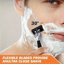 2-Pack 6-Layer Manual Razor with 60 Replacement Blades – Ultra-Close Shave for Men, Stainless Steel Handle with One-Click Blade Change