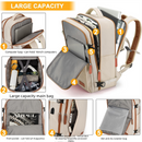 Pink Large Capacity Backpack with USB Charging Port and Waterproof Fabric for Travel Work and Daily Use