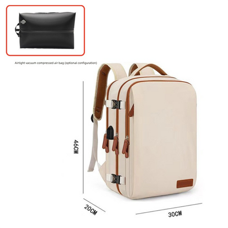 Pink Large Capacity Backpack with USB Charging Port and Waterproof Fabric for Travel Work and Daily Use