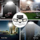 Solar Powered Motion Sensor Outdoor Light with Remote Control and ground plug for Garden Garage and Front Door+ground plug