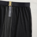 White High-Waisted White Swim Skirt with Gold Buckle Belt – Elegant Long Beach Cover-Up for Women, Ideal for Poolside and Tropical Vacations(Size: S)