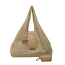 khaki Foldable Tote Bag with Built-In Storage Pouch – Compact Reusable Shopping Bag That Packs into Itself, Ideal for Daily Carry and Eco-Friendly Use