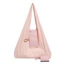 Pink Foldable Tote Bag with Built-In Storage Pouch – Compact Reusable Shopping Bag That Packs into Itself, Ideal for Daily Carry and Eco-Friendly Use