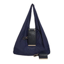 Navy blue Foldable Tote Bag with Built-In Storage Pouch – Compact Reusable Shopping Bag That Packs into Itself, Ideal for Daily Carry and Eco-Friendly Use
