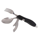 2-PCS Red Stainless Steel Folding Cutlery Set – Compact 3-in-1 Knife, Fork, Spoon with Removable Design for Outdoor Camping, Hiking, Travel, and Picnic Use