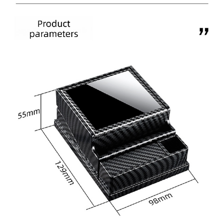 Black Automatic Cigarette Box with 40-Slot Capacity – Pop-Out Dispenser for Car and Home Use, ABS Material with Lighter Holder and Carbon Fiber Look Design