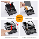 Rosewood grain Automatic Cigarette Box with 40-Slot Capacity – Pop-Out Dispenser for Car and Home Use, ABS Material with Lighter Holder and Carbon Fiber Look Design