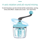 Blue Manual Hand-Crank Egg Beater – Semi-Automatic Whisk for Whipping Cream, Egg Whites, and Baking Mixes with Easy-Clean Design