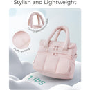 Beige Double-Layer Insulated Lunch Bag – Quilted Design with Top and Bottom Compartments, Shoulder Strap, and Smooth Two-Way Zippers
