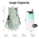 Pink Water Bottle Carrier with Drawstring Closure – Adjustable Shoulder Strap, Front Pocket, and Side Storage for Daily Use