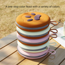 Pink Portable Foldable Dual Bowl for Pets – Silicone Feeding and Water Dish with Compact Storage Design