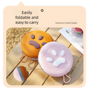 Brown and pink Portable Foldable Dual Bowl for Pets – Silicone Feeding and Water Dish with Compact Storage Design