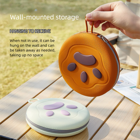 Brown and yellow Portable Foldable Dual Bowl for Pets – Silicone Feeding and Water Dish with Compact Storage Design