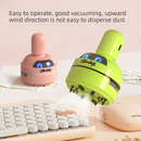 Green Compact Desktop Vacuum Cleaner – Rechargeable Mini Dust Collector for Eraser Shavings, Pencil Shavings, Paper Scraps, and Fine Debris