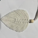 4 PCS Macrame Leaf Wall Hanging Set Handmade Cotton Boho Feather Ornaments Green & Beige for Nursery Home Decor