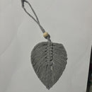 4 PCS Macrame Leaf Wall Hanging Set Handmade Cotton Boho Feather Ornaments Green & Beige for Nursery Home Decor
