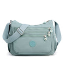 Women's Lightweight Nylon Crossbody Bag Waterproof Multi Pocket Shoulder Purse Travel Messenger Aqua Blue